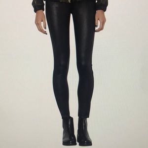 Topshop Jeans Size 26 Faux Leather & Denim Black